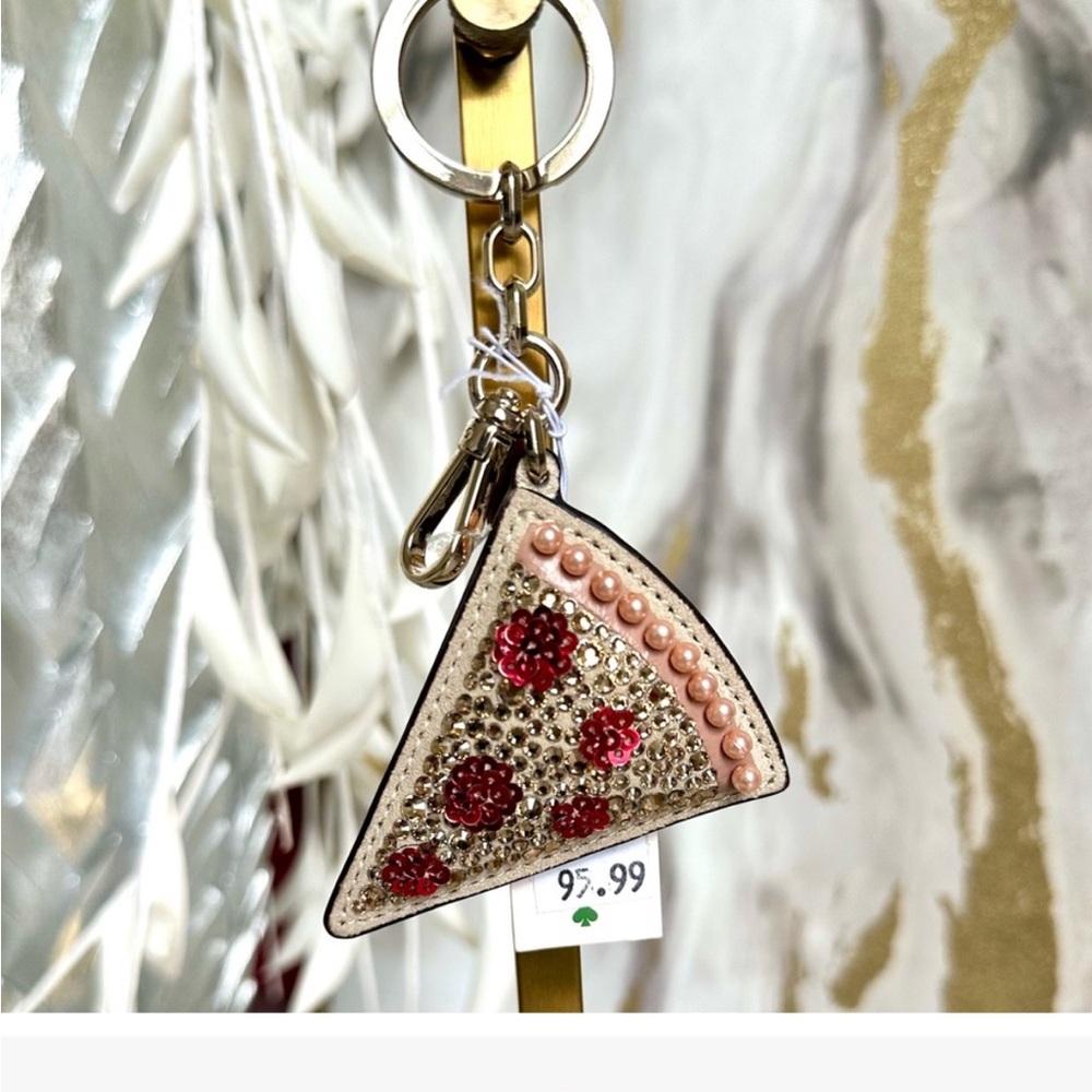 Kate Spade On A Roll Pizza Bag Charm NWT